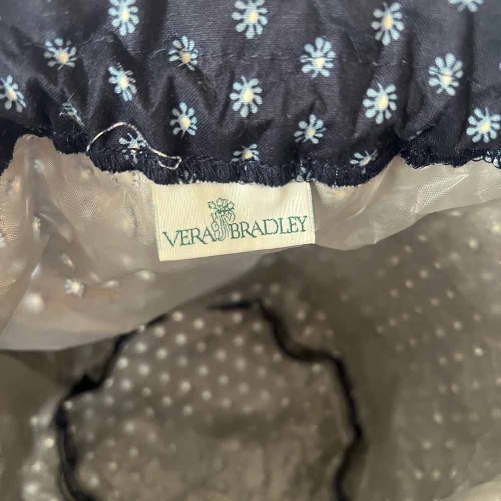 Vintage Y2K NWT Vera Bradley Seaport navy blue drawstring bucket bag cottagecore - Picture 7 of 7